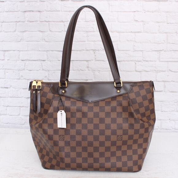Louis Vuitton Westminster PM Damier Ebene Tote Brown Shoulder Handbag A3451 - Picture 1 of 12
